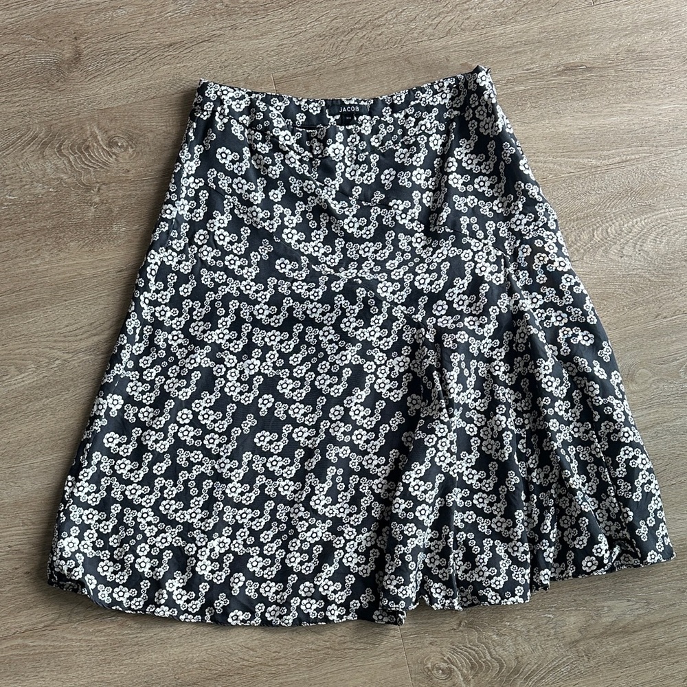Jacob Monochrome Floral A-Line Skirt